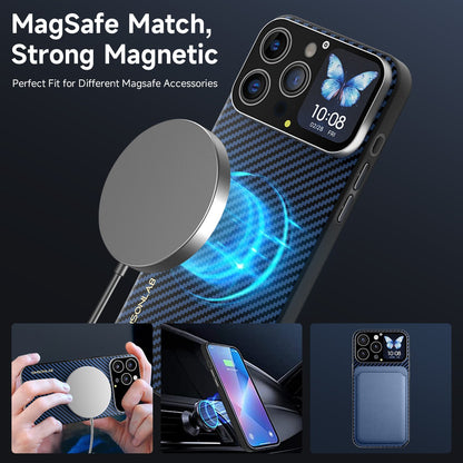 Capa de Celular 2025 com Tela de 1.83'' para Prévia de Selfie, Fundo Personalizado de Foto/Vídeo e Push de Mensagens para iPhone Apple — Presente