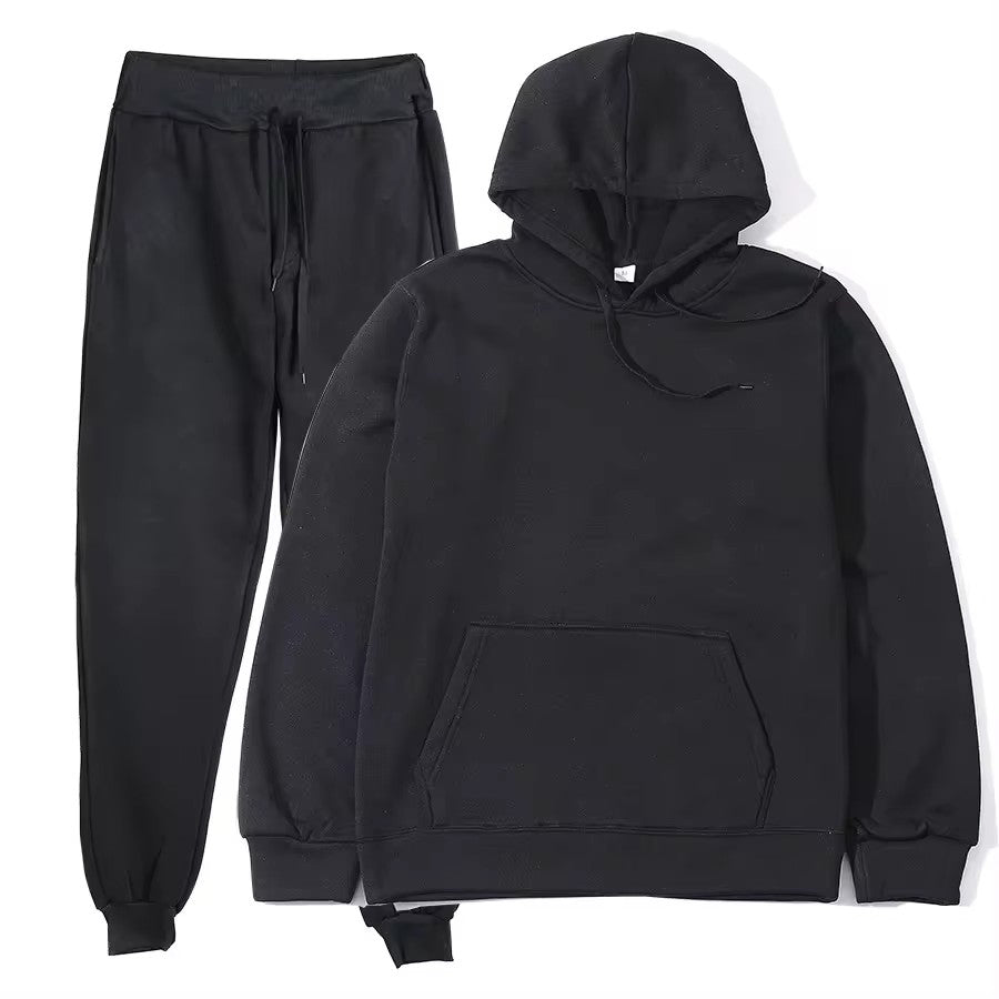 2025 Men's Autumn and Winter New Solid Color Hoodie+pants Two-piece Set Fashionable Casual Sports Set Size S-3XL Men's Tracksuit
