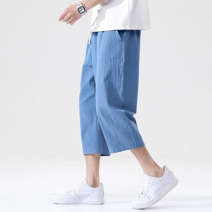 Summer Casual Linen Short Pants New Cotton Straight Mens Lightweight Shorts Large Solid Color Gym Fifth Beach Short Pants