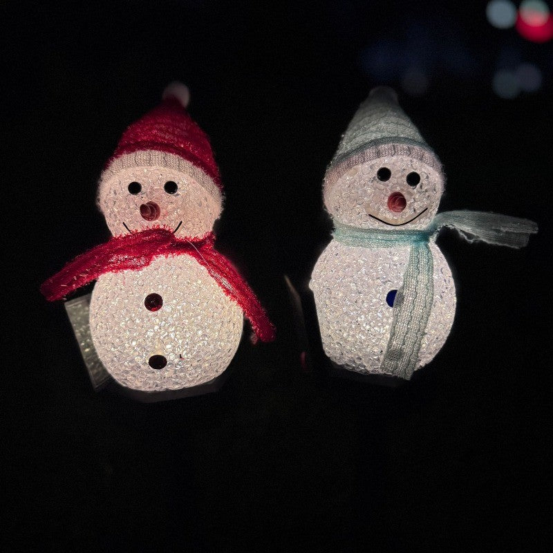 Solar Snowman Ground Mounted Lights Christmas Decoration Atmosphere Outdoor Courtyard Garden Christmas Night Lights Snowman