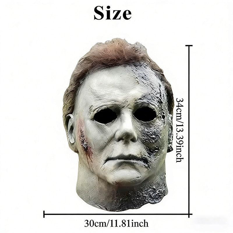 New horror film Michael Myers Mask Halloween Thriller Headset Cosplay Horror Killer Full Face Latex Helmet Party Costume Props