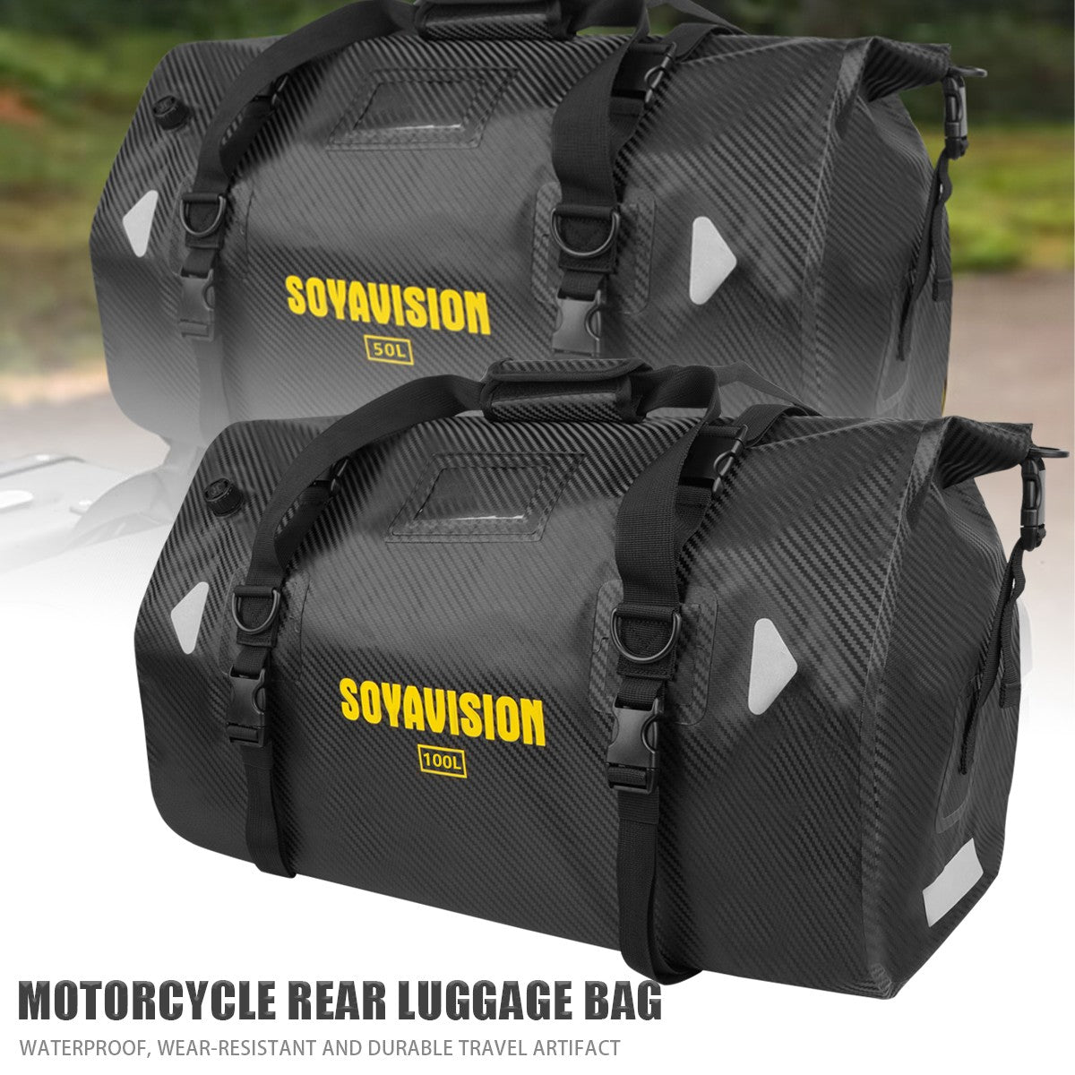 Universal Motorcycle Waterproof Tail Bags Back Seat Bags Cycling Camping Travel Bag Motorbike Scooter Sport Luggage Pack 66L 40L