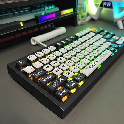 Doomsday Crossing Personalized Keycaps 125 Keys PBT+PC SAX Quad Translucent Pudding Keycaps for MX Switch Mechanical Keyboards