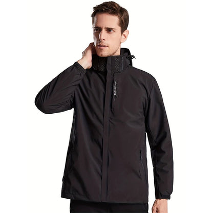 Spring Autumn New Men Casual Jacket Men Outdoor Windproof Waterproof Athletes Jacket Coat Detachable Hat Jackets Male M-5XL