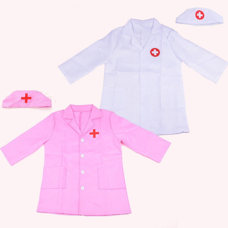 Kids Doctor/Nurse Clothing with Hat Children Cosplay Costumes Halloween Play the Role Props Uniform for Boys and Girls TMZ
