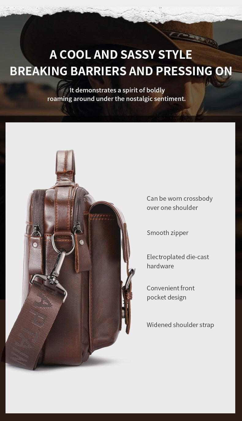 BULLCAPTAIN New Genuine Leather Men Crossbody Bag Male Briefcase Messenger Bag Casual Business Briefcase Style Men Shoulder Bag