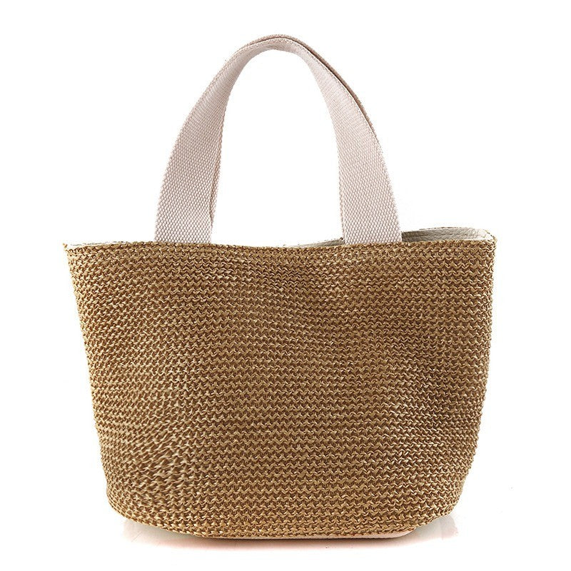 Beach Straw Shoulder Messenger Bag Women Bohemian Summer Woven Rattan Bucket Shoulder Handbag Handmade Crossbody Bags For Women