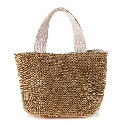 Beach Straw Shoulder Messenger Bag Women Bohemian Summer Woven Rattan Bucket Shoulder Handbag Handmade Crossbody Bags For Women
