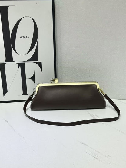 Fashion Long Clutch Bag for Women Luxury Designer Kiss Clip Handbags Luxury Pu Leather Underarm Shoulder Bags Trend Party Purses