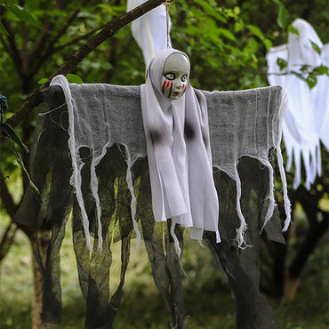 Esqueleto Feminino com Capuz de Halloween Casa Assombrada Pingente Decoração Cenário de Halloween Suprimentos Decorativos para Festivais