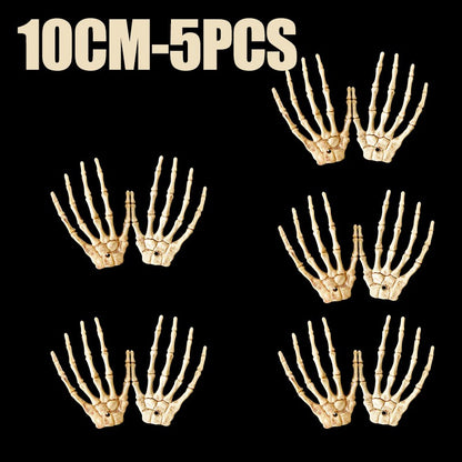 1 Pair Of Halloween Skeleton Hands Haunted House Bar Party Plastic Horror Props Dummy Hands Bones Halloween Scene Decor Supplies