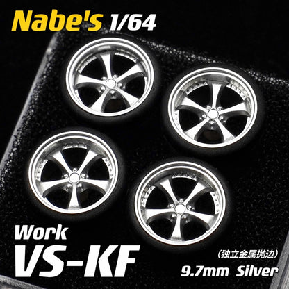 1/64 Chika  Wheels with Rubber Tires Model Car Modified Parts BBS RS  JDM VIP For Hotwheels Tomica MiniGT ?Supplied with axle?