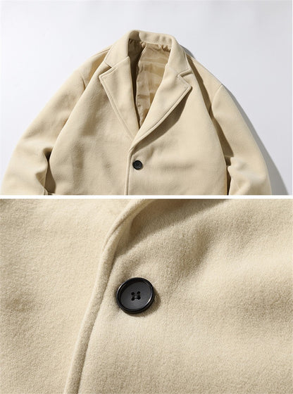 VERSMA Japanese Trendy Causal Vintage Winter Thick Wool Trench Coat Men Autumn Oversized Long Sleeve Male Overcoat Plus Size 5XL