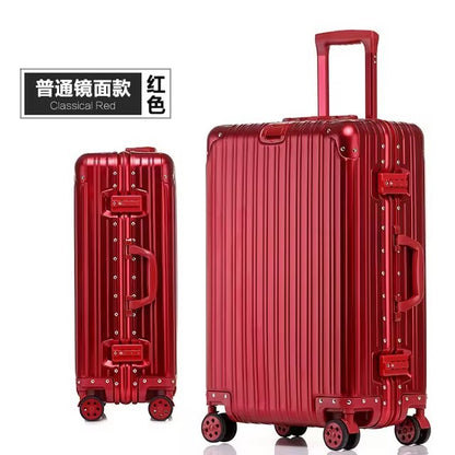 Nova Mala de Viagem em Alumínio, Mala de Luxo de Alta Qualidade, Perfeita para Embarque, Rodas Giratórias, Mala de Viagem de Marca Internacional