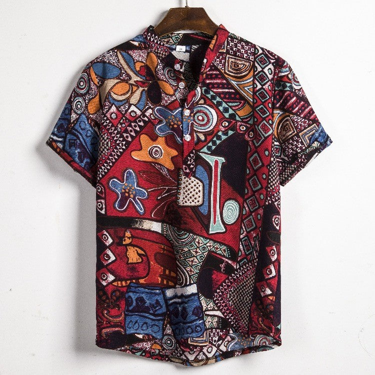 2024 new Hawaiian Cotton High Quality Shirts Men's Oversize Shirt Man Tiki Fashion Clothing Blouses Luxury Social T-shirts