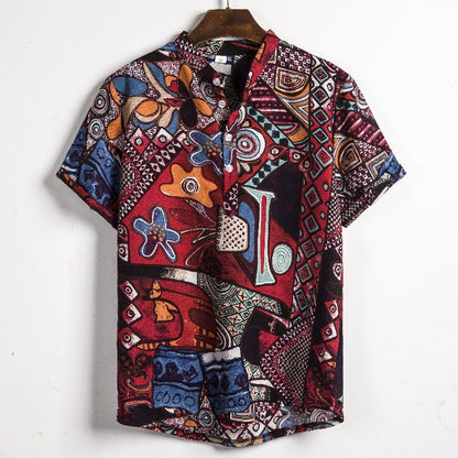 2024 new Hawaiian Cotton High Quality Shirts Men's Oversize Shirt Man Tiki Fashion Clothing Blouses Luxury Social T-shirts