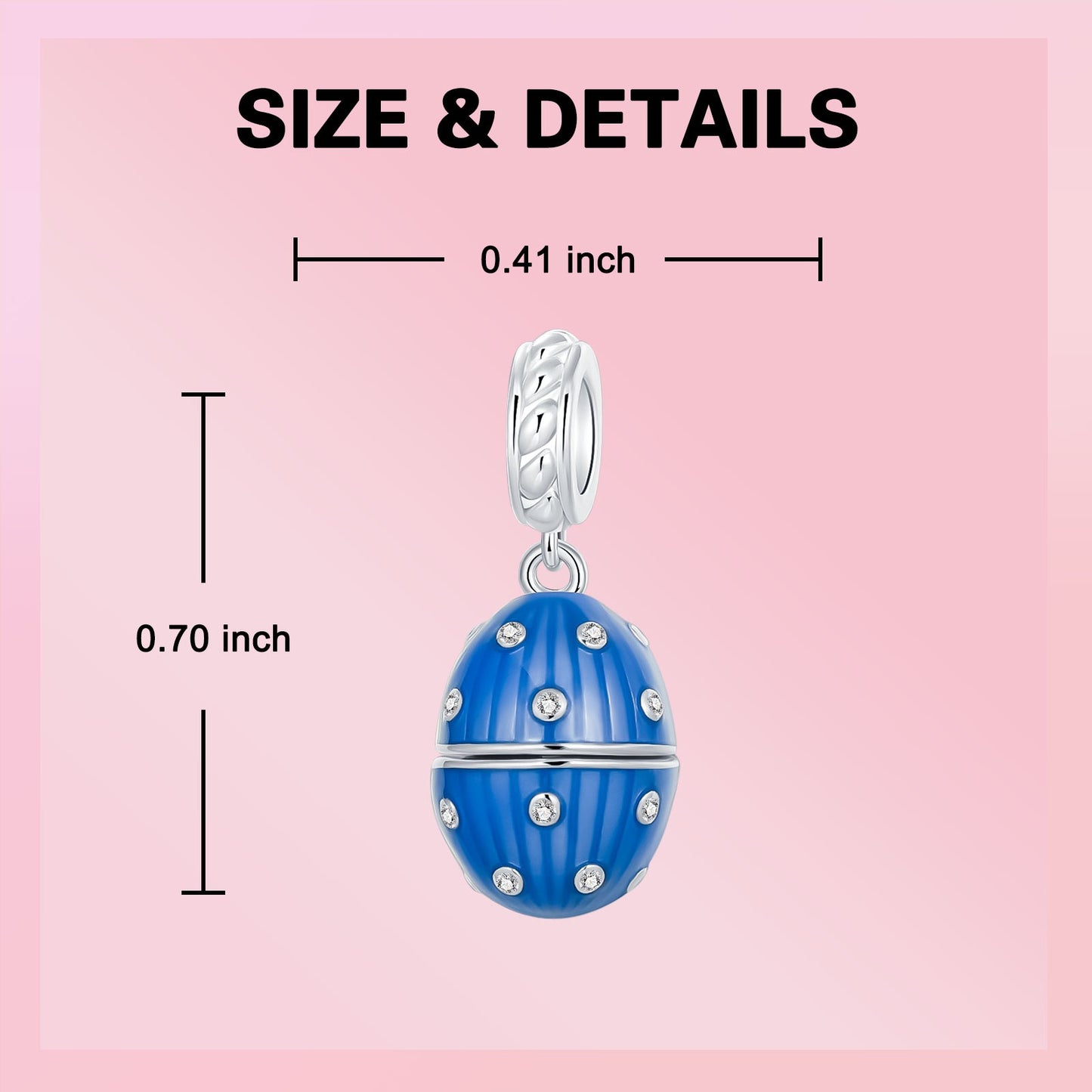 925 Sterling Silver Can Be Opened Pandant Easter Egg Charms Beads Fit Original Bracelet Making Fine Jewelry Women DIY Gift