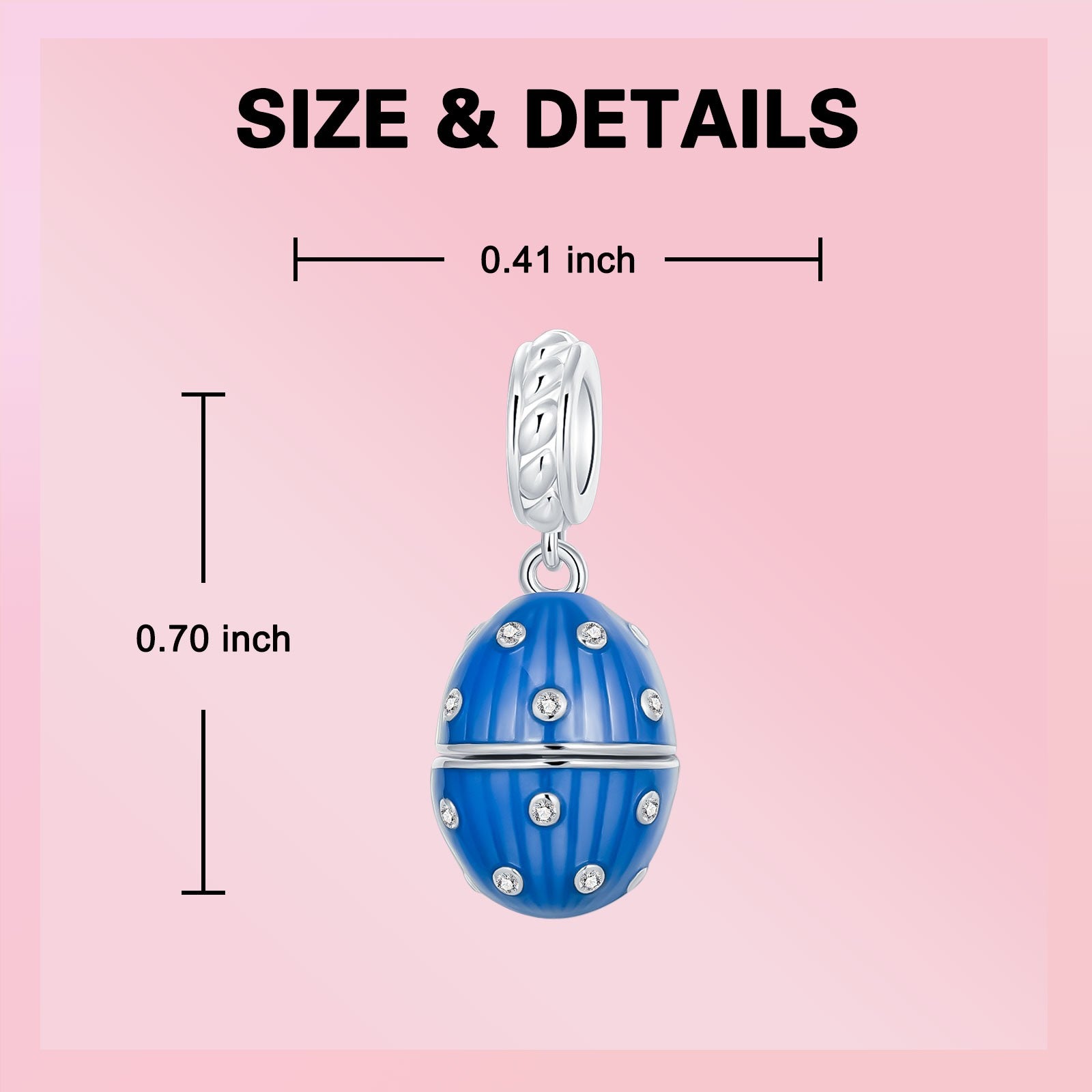 925 Sterling Silver Can Be Opened Pandant Easter Egg Charms Beads Fit Original Bracelet Making Fine Jewelry Women DIY Gift