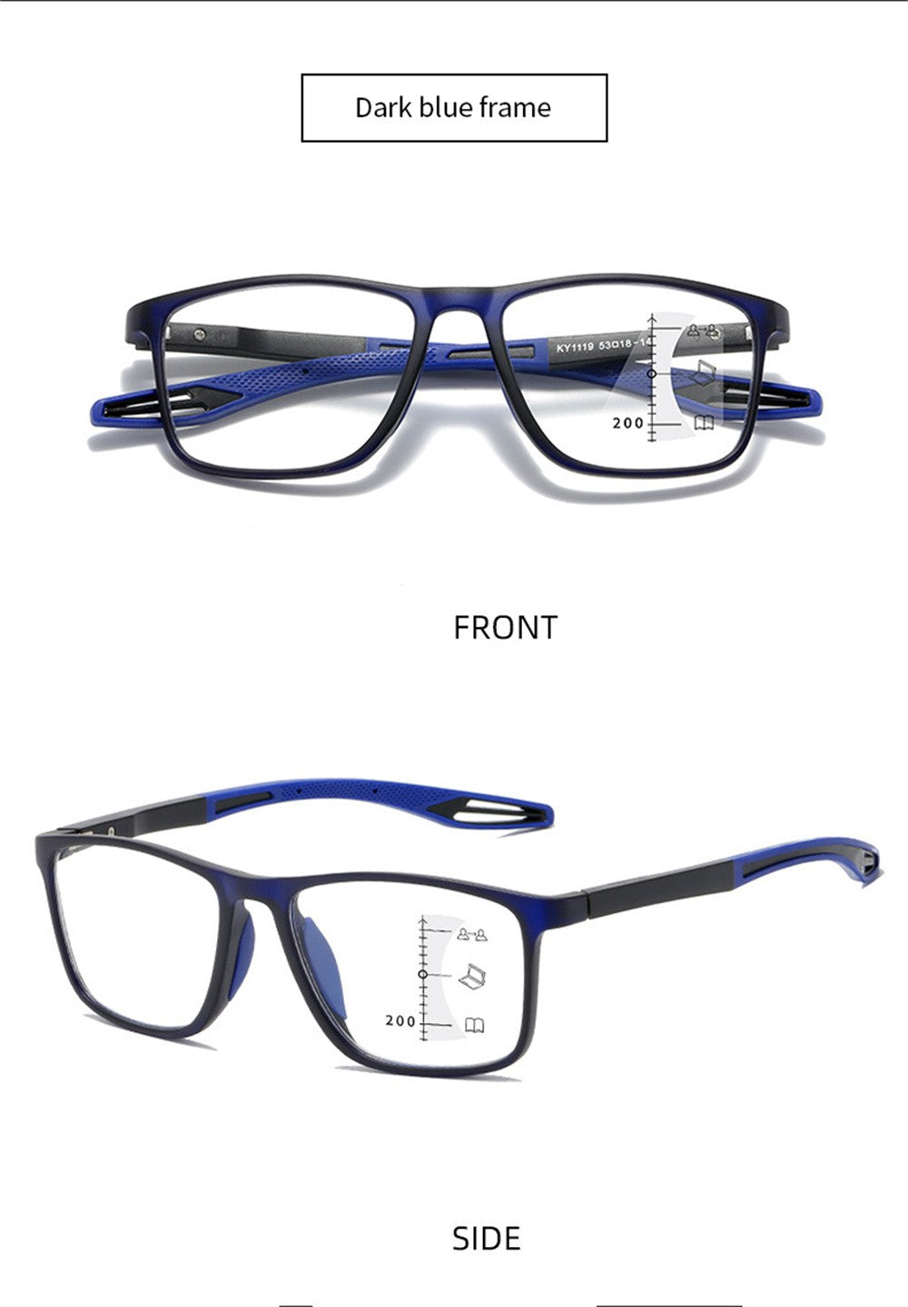 TR90 Anti-blue Light Multifocal Reading Glasses Men Women Progressive Near Far Eyewear Ultralight Sports Farsight Eyeglasses