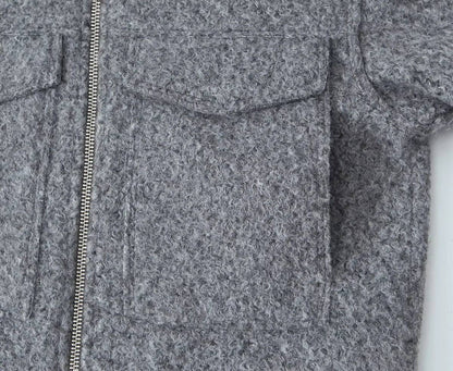 Woolen Coat Women Fashion Short Jacket Turn-down Collar Coats Warm Wool Jackets Zip Outerwear Autumn Winter Clothing Overcoat