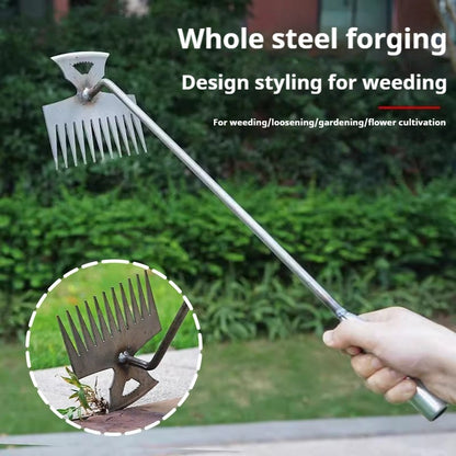Manganese Steel Weeding Rake Double-end Rake Shovel Multi-purpose Digging Vegetables Loosen Soil Gardening Planting Hand Tools