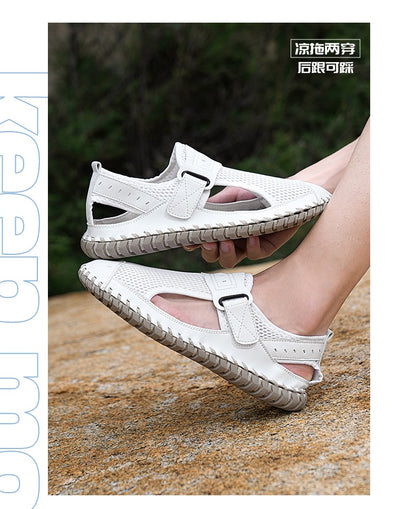 Summer Men Sandals Genuine Leather Mens Casual Shoes Outdoor Men Leather Sandals for Men Beach Shoes Roman mens Shoes