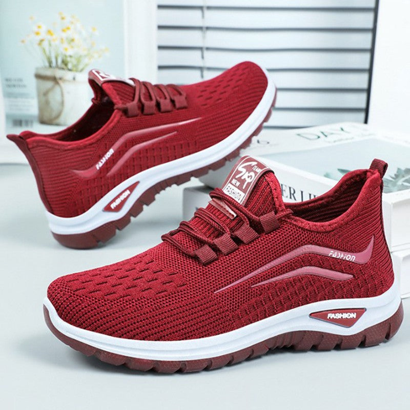 Autumn Women Casual Shoes Breathable Walking Mesh Lace Up Flat Shoes Sneakers Women Tenis Feminino Pink Zapatillas De Mujer
