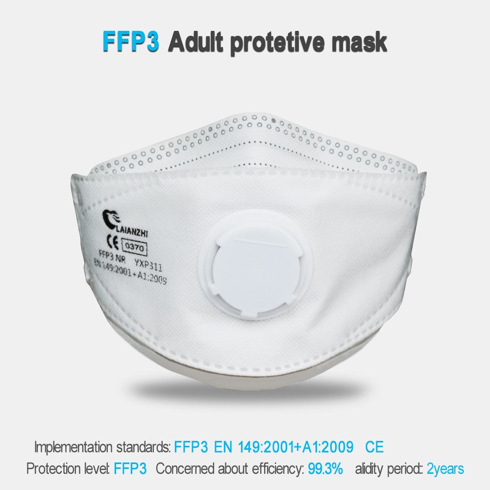 LAIANZHI FFP3 CE Face mask Air valve protective masks pm2.5 masks harmful hygiene mask filter Headwear mouth mask ffp3mask