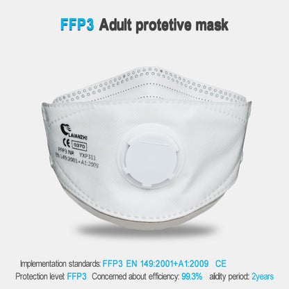 LAIANZHI FFP3 CE Face mask Air valve protective masks pm2.5 masks harmful hygiene mask filter Headwear mouth mask ffp3mask