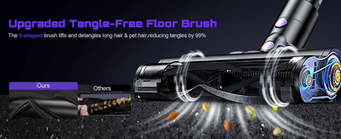 Cordless Vacuum Cleaner, 40Kpa/500W/45min 10 in 1 Powerful Stick Lightweight Vacuum Cleaner for Home Pet Hair/Hard Floor/Carpet