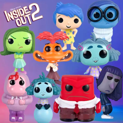 Anime Divertidamente 2 Alegria Ansiedade Raiva Tristeza Nojinho Medo Boneco POP Brinquedos de Ação Filme de Desenho Animado Bonecos de PVC