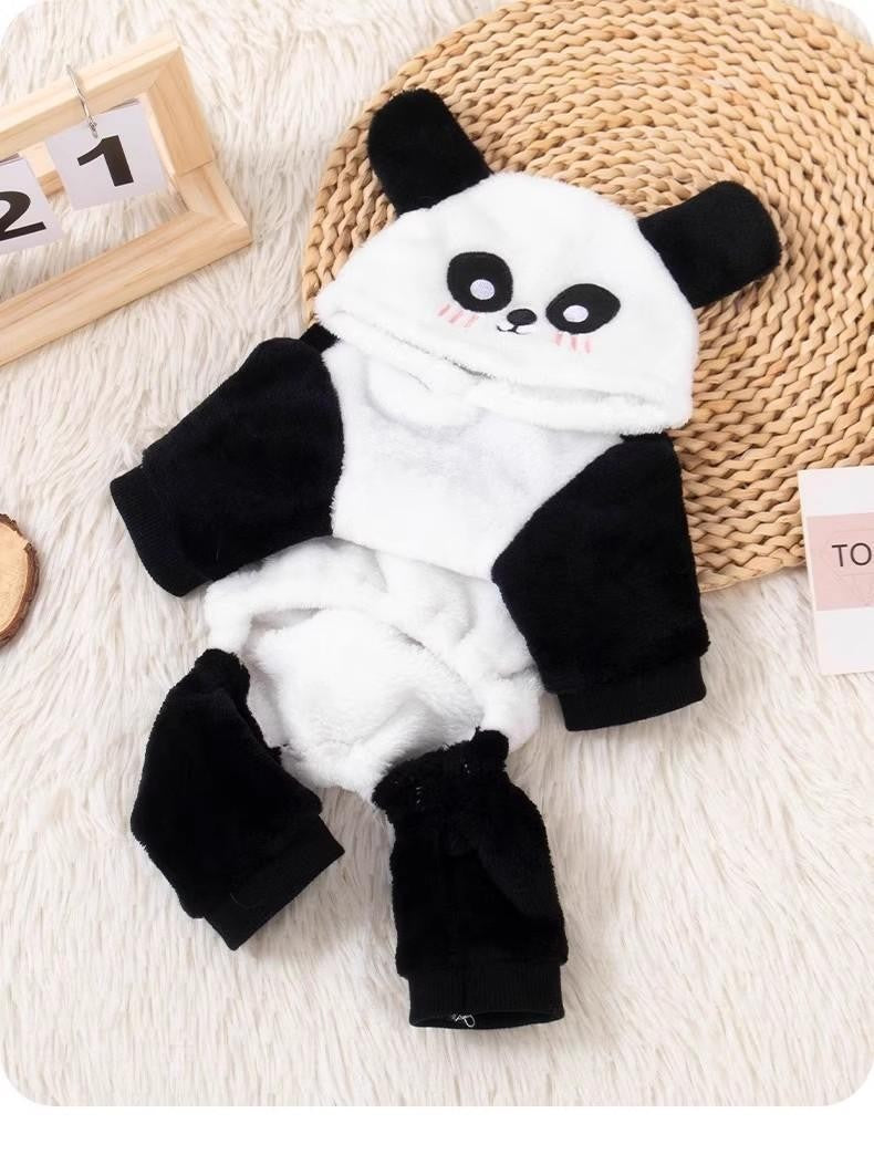 Roupa de Cachorro Panda Transformação Nova Roupa de Inverno Grossa Quente para Cães Pequenos Corgi Teddy Bichon Roupa para Gatos