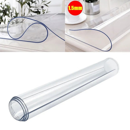 Transparent PVC Tablecloth Waterproof Kitchen Tablecloth Pad Glass Soft Cloth Tableclot Oil-Proof Table Mat Table Cover