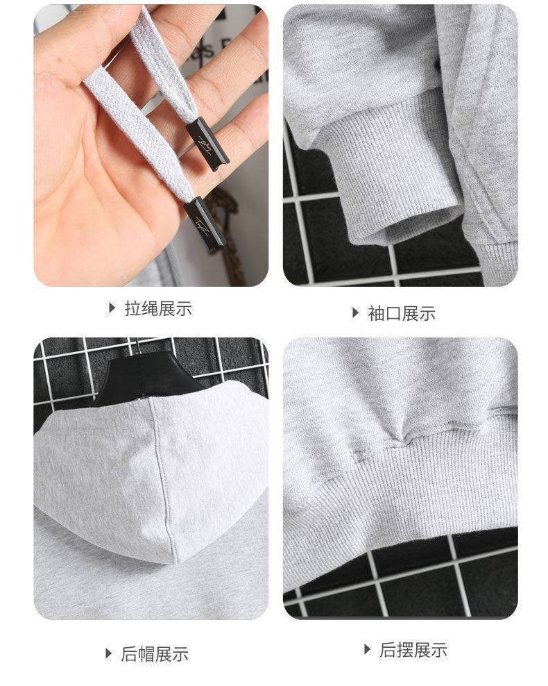 Men's Fleece-Lined Warm Jacket 2024 Autumn Winter New Cardigan Sports Top Casual Hooded Sweatshirt Regular Length China Origin
