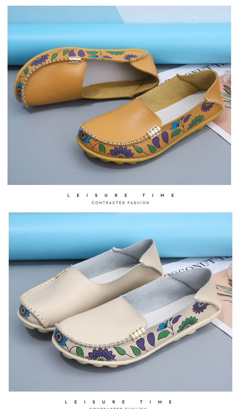 New Moccasins Women Flats Spring Female Leather Loafers Slip on Ballerina Women Casual Shoes Zapatos Mujer Plus Size 35-46