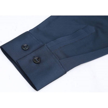 High End  Mulberry Silk Men Business Shirt Long Sleeve  Button Invisible Elastic Tops Wrinkle Resistant  Luxurious Men Shirt