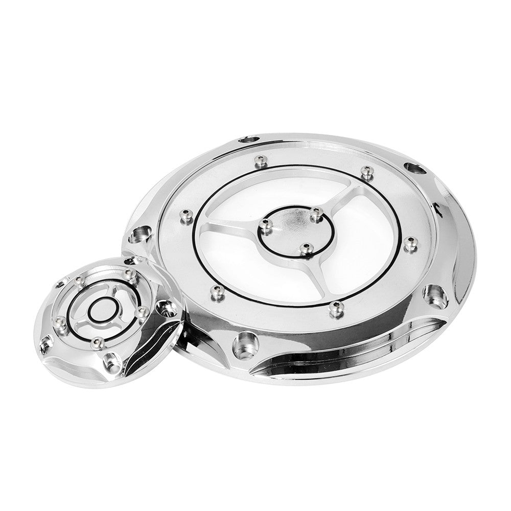 Tampa do motor CNC para Harley Touring Street Glide Softail Night Train Dyna 1999-2017 com 5 furos Derby Timing Timer