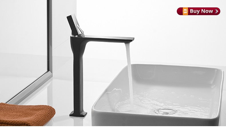 Basin Faucet Brass Bathroom Faucet Mixer Tap Black/Chrome Wash basin Faucet Single Handle Hot and Cold Lavotory Faucet  855921