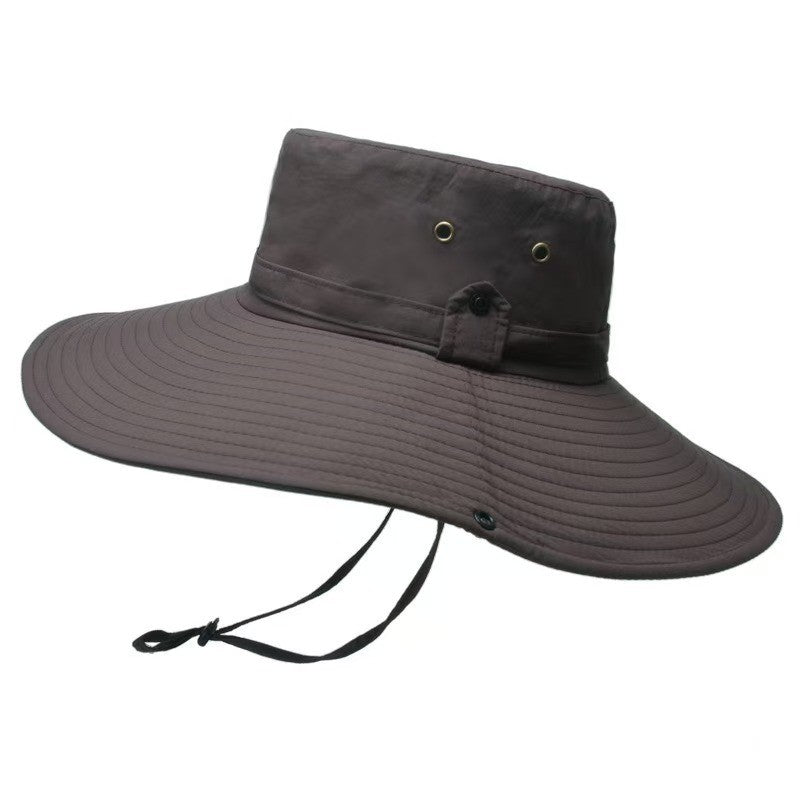 2023 New Fashion Summer Bucket Hat Cowboy Men Outdoor Fishing Hiking Beach Hats Mesh Breathable Anti UV Sun Cap Large Wide Brim