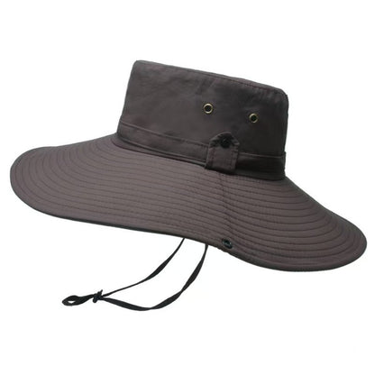 2023 New Fashion Summer Bucket Hat Cowboy Men Outdoor Fishing Hiking Beach Hats Mesh Breathable Anti UV Sun Cap Large Wide Brim