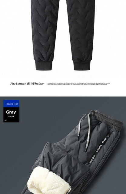 Calça Casual com Cordão Elástico na Cintura Moletom Esportivo Calça Folgada de Inverno Masculina Roupas Masculinas Quentes à Prova de Vento Y2k?