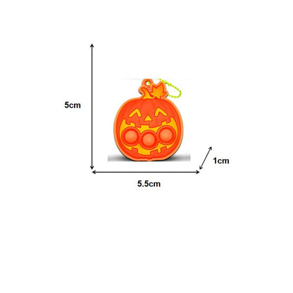 6-24PCS Halloween Mini Silicone Decompression KeychainPumpkin Bubble Backpack Pendant Push Keychains Sensory Toy Halloween Gift