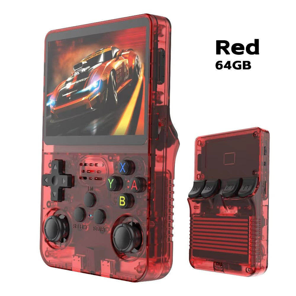 Console de Videogame Portátil Retrô R36S Sistema ARKOS Tela IPS de 3,5 Polegadas Clássico Player de Vídeo Portátil de Bolso Presente de 128G com Jogos