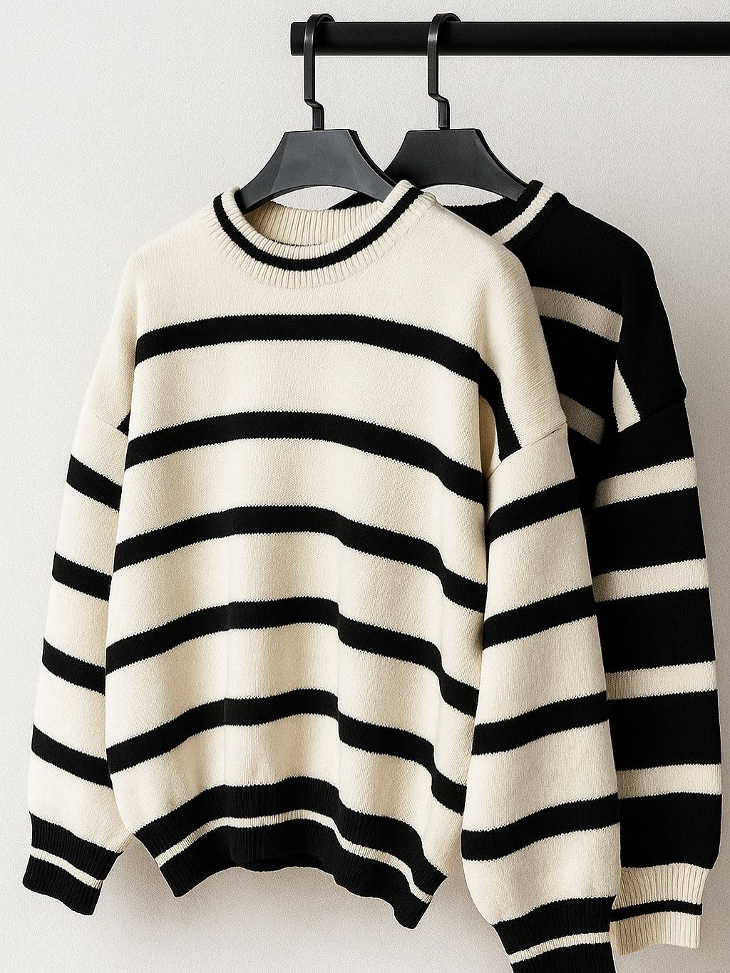 Street Fashion Brand Irregular Striped Warm Fashion Long-sleeved Sweater Men American Y2K Harajuku Casual Loose Pullover Women