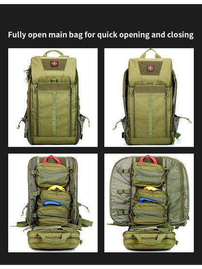 Tactical Outdoor Medical Backpack Large Capacity Camping Mountaineering Backpack Emergency Bag Multi-functional Storage Bag