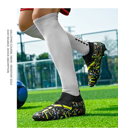 LiXingMing Football Boots Men White Professional High-Tops Soccer Society Cleats Football Shoes Non-Slip Match Training Sneaker