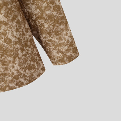 INCERUN Men Blazer Printing Hollow Out Lapel Long Sleeve Male Suit Streetwear Elegant Fashion Casual Thin Coats Men Blazer S-5XL