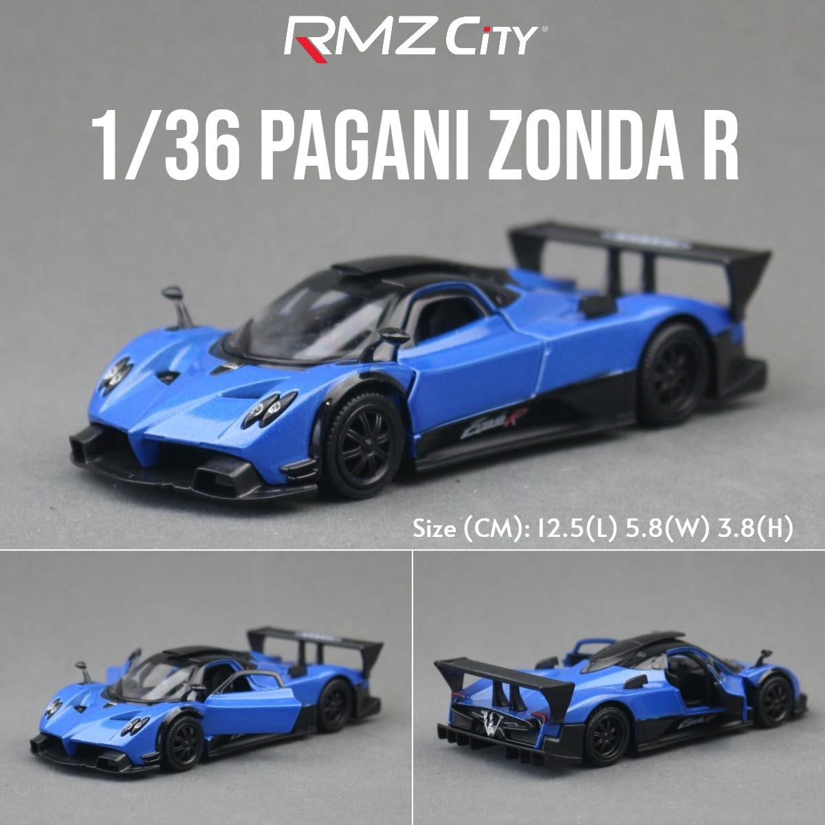 1/36 Pagani Zonda R Super Sport Racing RMZ CiTY 5'' Toy Car Model for Children Diecast Miniature Collection Gift For Boys Kid