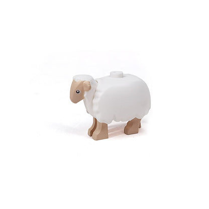 MOC City Animal Bloco de Construção Rua Vista Fazenda Pasto Campo Ovelha Caxemira Longa Cena de Zoológico Acessórios para Animais de Estimação Tijolos Brinquedos Amigos