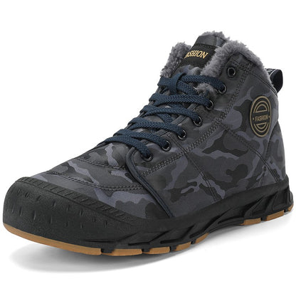 Botas de Neve Masculinas de Inverno Super Quentes Botas de Caminhada Masculinas Impermeáveis Botas Masculinas de Exterior Tênis Antiderrapantes de Borracha Botas Masculinas de Trabalho de Cano Curto